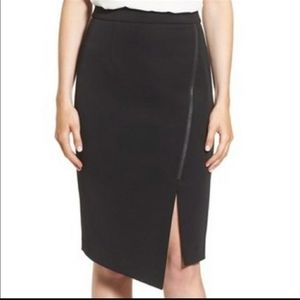 Halogen black asymmetrical pencil skirts sz 8